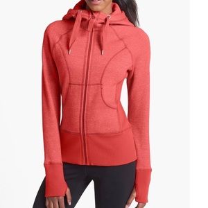 Zella // Fleece Coral Zip-Up Hoodie